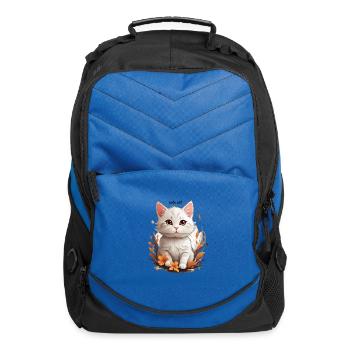 cup cat - Computer Backpack - royal blue - Front