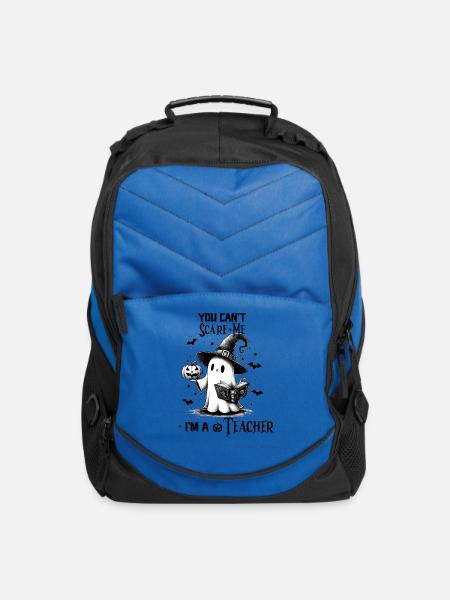 You Can`t Scare me I`m a Teacher- halloween - Computer Backpack - royal blue