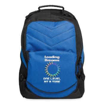 Loading Dreams...One Level At A Time - Computer Backpack - royal blue - Front