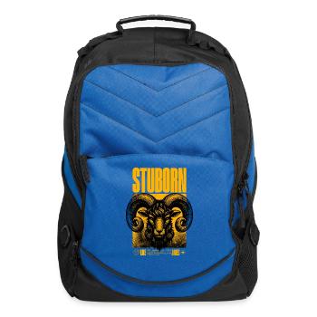 Stubborn Ram Halftone Print - Computer Backpack - royal blue - Front