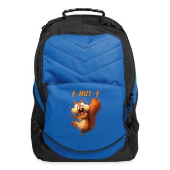 F-Nut-F Panicked Squirrel Vintage Humor Art - Computer Backpack - royal blue - Front