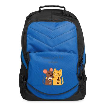 Mouse and cat - Computer Backpack - royal blue - Front