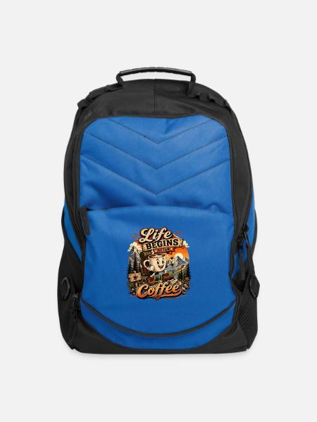 Life Begins After Coffee - Computer Backpack - royal blue