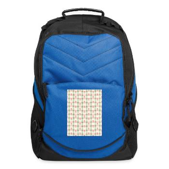 Cute Tulip Checkered Pattern | Pastel Floral  - Computer Backpack - royal blue - Front