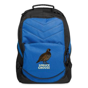 Spruce Grouse Game Bird Nature Illustration - Computer Backpack - royal blue - Front