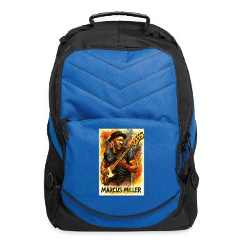 Marcus Miller - Flaming Bassist Watercolor - Computer Backpack - royal blue - Front