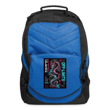 Neon Dragon Chaos Print - Computer Backpack - royal blue - Front