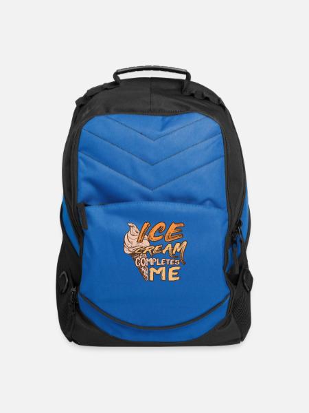Ice Cream Completes Me Funny Dessert Food Ice - Computer Backpack - royal blue