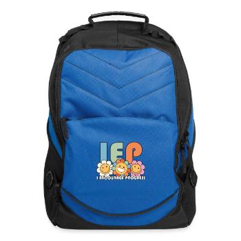Sped Teacher I Encourage Progress Back To School - Computer Backpack - royal blue - Front