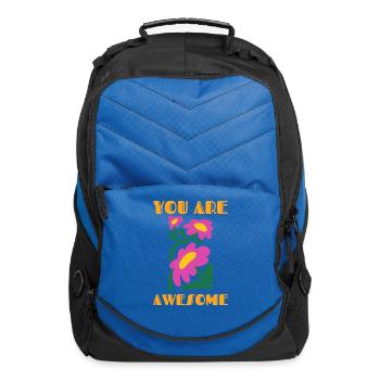 You Are Awesome Floral Burst - Computer Backpack - royal blue - Front