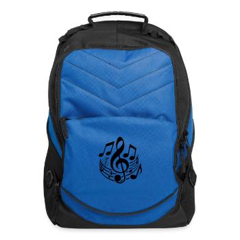 Flying Music Sheet Music And Music Clef - Computer Backpack - royal blue - Front