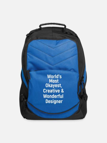 World s Most Okayest Creative And Wonderful - Computer Backpack - royal blue