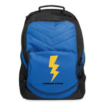Dynamic Yellow Lightning Bolt Design - Computer Backpack - royal blue - Front