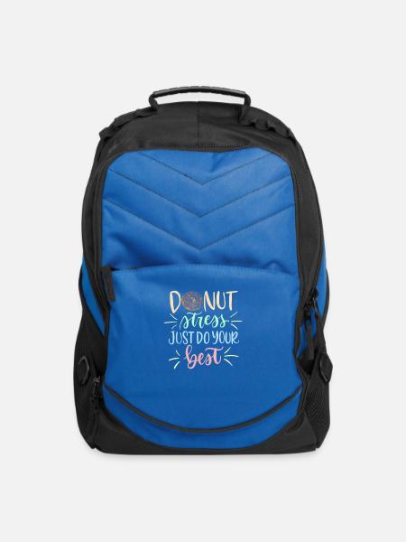 Donut Stress Just Do Your Best - Computer Backpack - royal blue