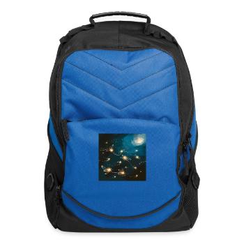 Glowing Fireflies in a Starry Night Sky - Computer Backpack - royal blue - Front