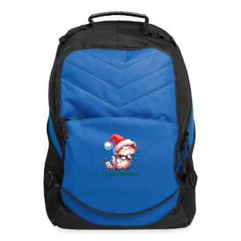 Meowy Christmas - Computer Backpack - royal blue - Front