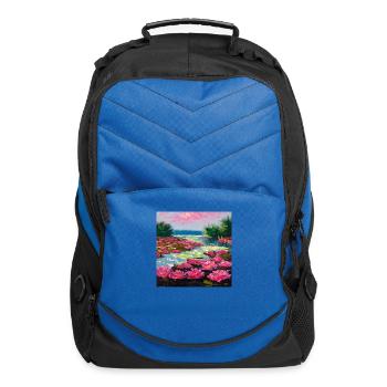 Water lily - Computer Backpack - royal blue - Front