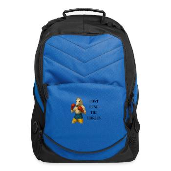 DONT PUSH THE HORSES design - Computer Backpack - royal blue - Front