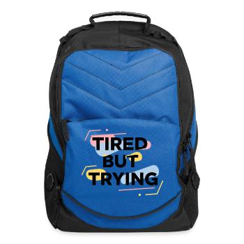 Tired But Trying - Computer Backpack - royal blue - Front