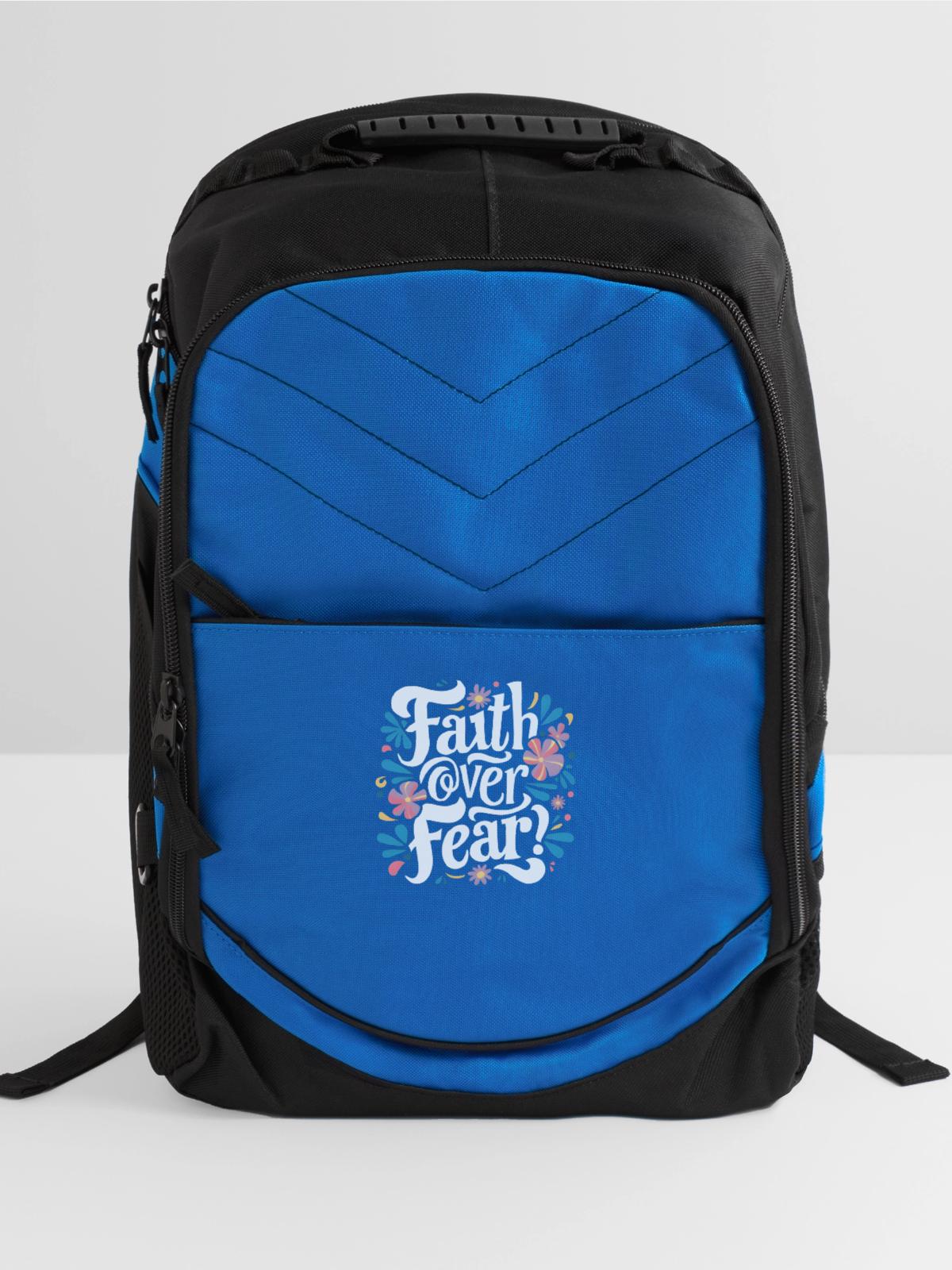 faith over fear - Computer Backpack - royal blue - Front