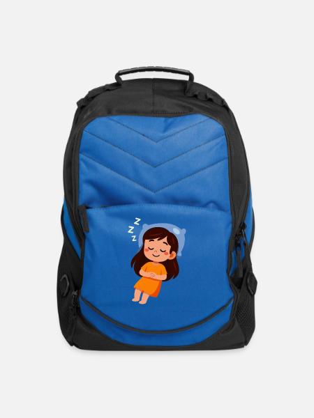 Dreamy Naptime Girl Illustration - Computer Backpack - royal blue