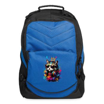 Vivid Cat Crown DJ Neon Splash - Computer Backpack - royal blue - Front