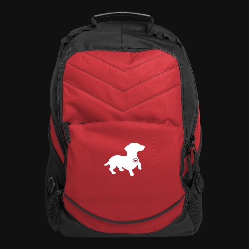 Dachshund silhouette white - Computer Backpack