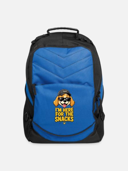 Snack-Seeking Dog Cartoon Tee - Computer Backpack - royal blue