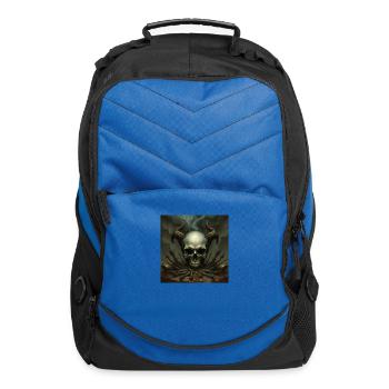 Skull and Horns - Computer Backpack - royal blue - Front