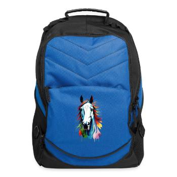Horse Design - Computer Backpack - royal blue - Front