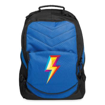Prismatic Geometric Lightning Bolt - Computer Backpack - royal blue - Front