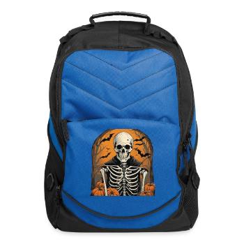 halloween skeleton design - Computer Backpack - royal blue - Front