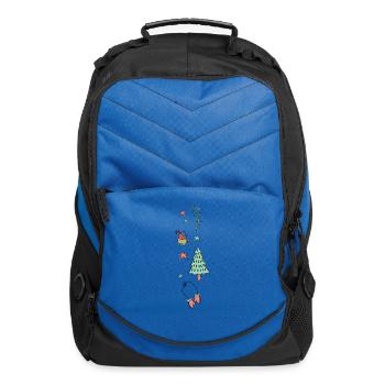 Pine Trees With Hot Cocoa Merry Xmas - Computer Backpack - royal blue - Front