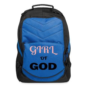 Christian clothing Girl of God girl - Computer Backpack - royal blue - Front
