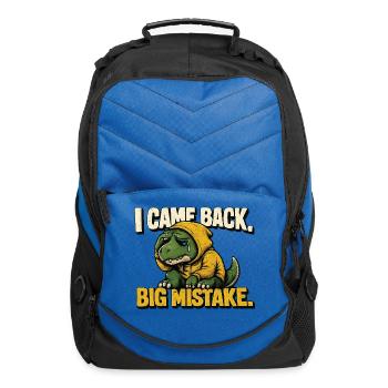 I Came Back Big Mistake Dino Hoodie - Computer Backpack - royal blue - Front