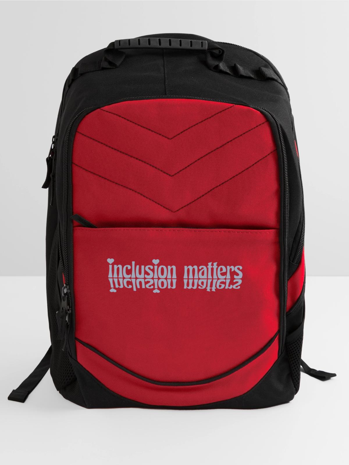 inclusion matters logo quote - Computer Backpack - red - Front