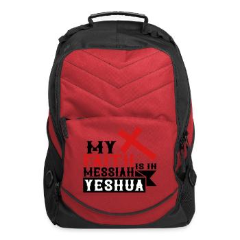 My Faith is in Messiah Yeshua - Computer Backpack - red - Front