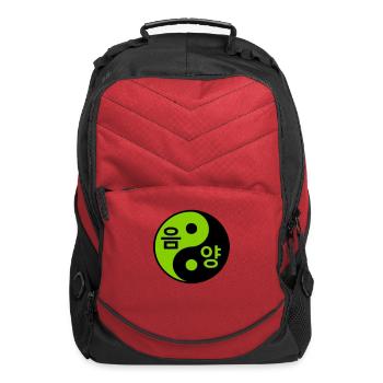 ☯♥Yin-Yang Symbol with Yin-Yang in Korean♥☯ - Computer Backpack - red - Front