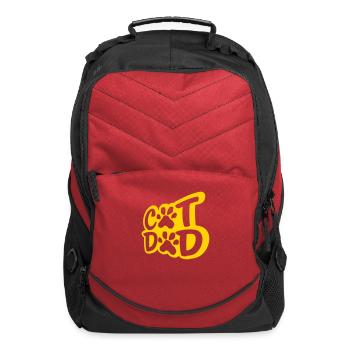 Logo cats dad paw - Computer Backpack - red - Front