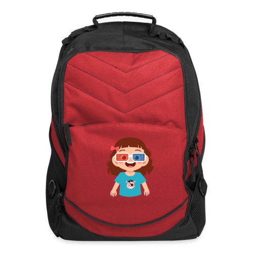 Girl red blue 3D glasses doing Vision Therapy - Computer Backpack