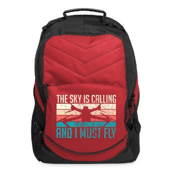 Drone Pilot The Sky Is Calling And I Must Fly Quad - Computer Backpack - red - Front