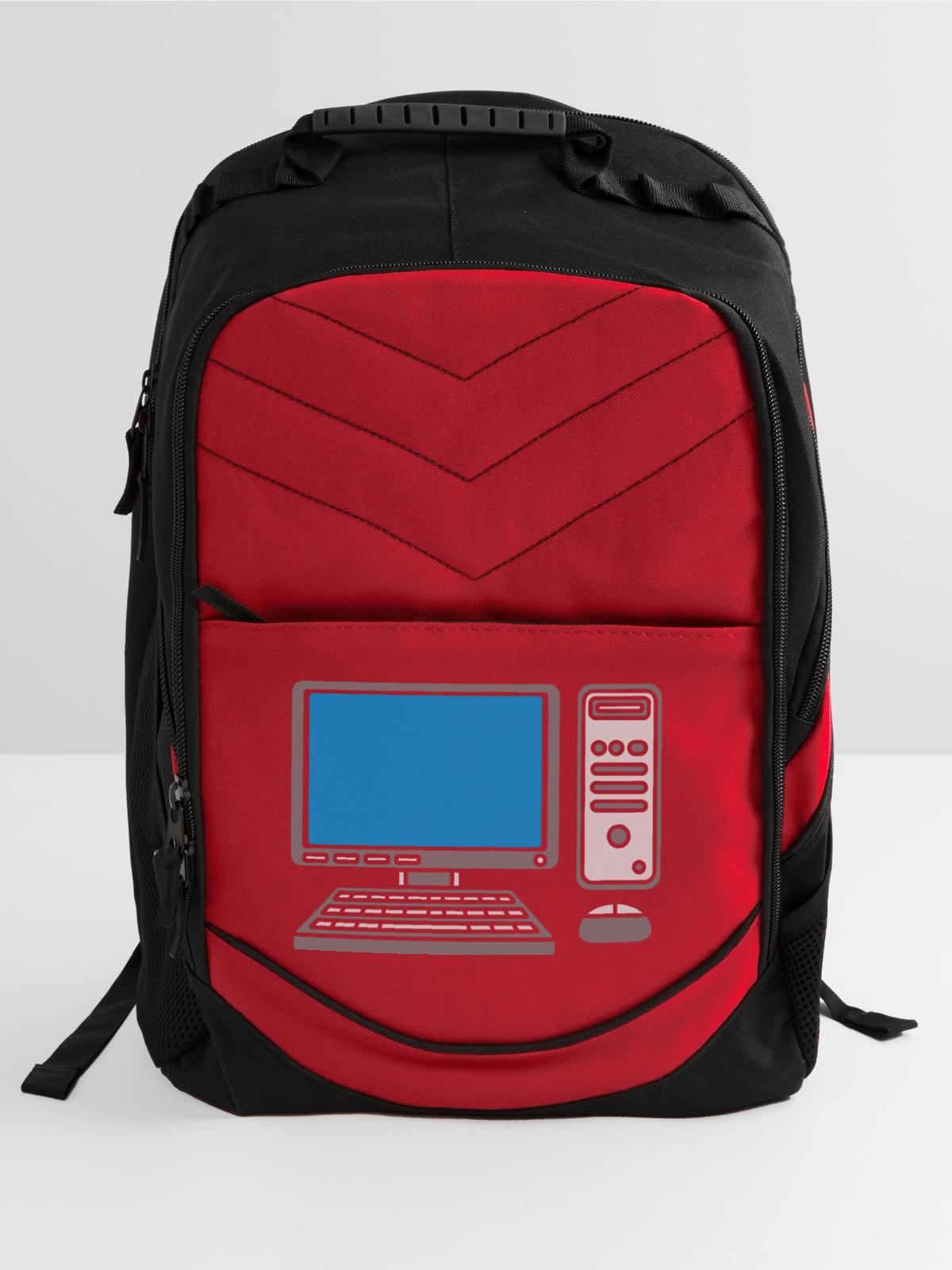 keyboard mouse screen computer - Computer Backpack - red - Front