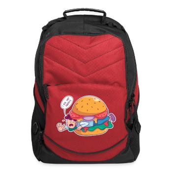 Burger eating ingredient men Burger eating ingredi - Computer Backpack - red - Front