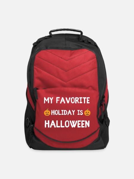 My Favorite Holiday Is Halloween - Computer Backpack - red