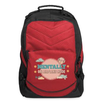Mentally on Airplane Mode – Retro Aesthetic Quote - Computer Backpack - red - Front