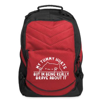 My Tummy Hurts But Im Being Really Brave About It - Computer Backpack - red - Front