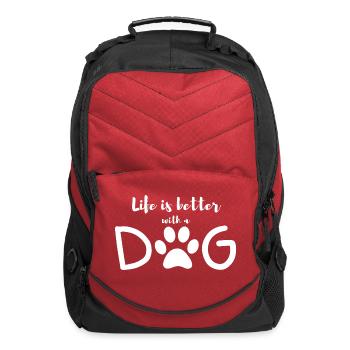 Life is Better with a Dog - Computer Backpack - red - Front
