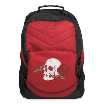 Skull Rose Noir - Computer Backpack - red - Front