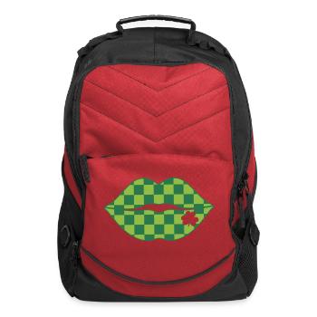 Checkered Lips - St. Patrick’s Day - Computer Backpack - red - Front