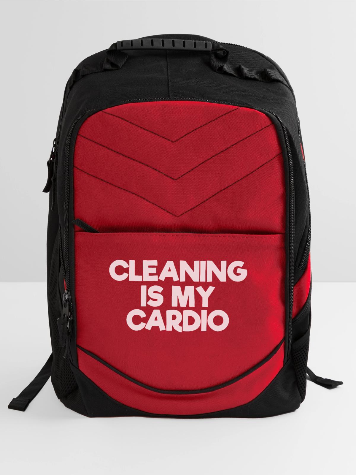 Cleaning Is My Cardio - Computer Backpack - red - Front